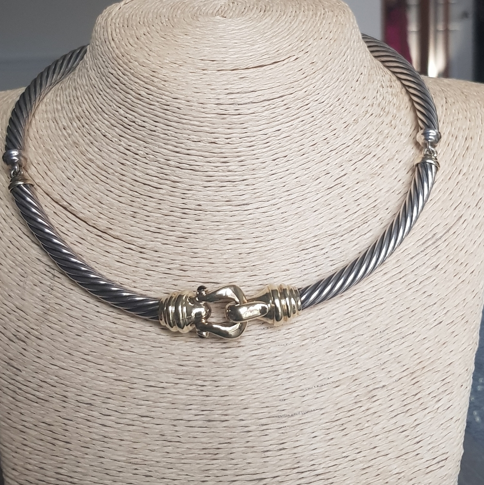 David Yurman Gold Buckle Necklace